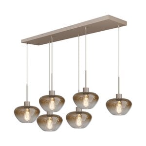 Masterlight 6-lichts hanglamp Genua | L 130 x B 25 cm