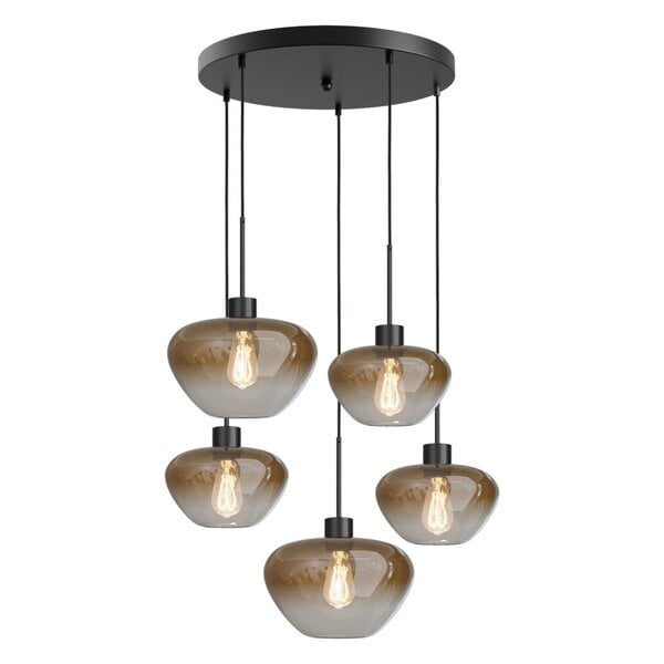 Masterlight 5-lichts hanglamp Genua-Marina Ø 50 cm | Zwart