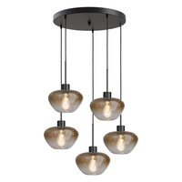 Masterlight 5-lichts hanglamp Genua-Marina Ø 50 cm | Zwart