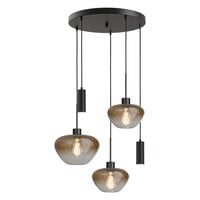 Masterlight 5-lichts hanglamp Genua-Marina Ø 50 cm | Zwart