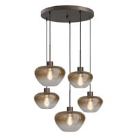 Masterlight 5-lichts hanglamp Genua-Marina Ø 50 cm | Cacaobruin