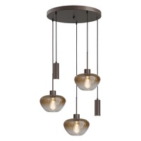 Masterlight 5-lichts hanglamp Genua-Marina Ø 50 cm | Cacaobruin