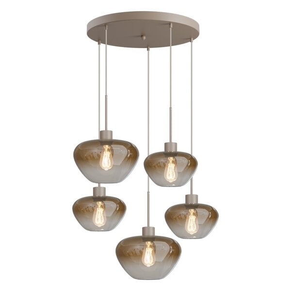 Masterlight 5-lichts hanglamp Genua-Marina Ø 50 cm | Beige
