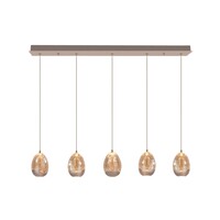 Highlight Dimbare 5-lichts hanglamp Champagne Egg met geïntegreerde LED