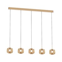 Freelight 'Dim to warm' dimbare én in hoogte verstelbare 5-lichts hanglamp Rosa met geïntegreerde LED