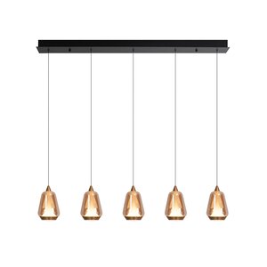 Highlight Dimbare 5-lichts hanglamp Tromba met geïntegreerde LED