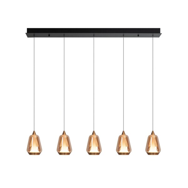 Highlight Dimbare 5-lichts hanglamp Tromba met geïntegreerde LED
