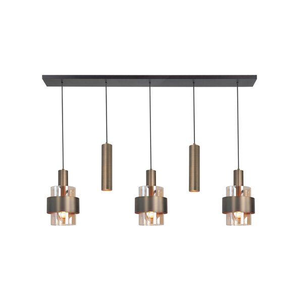 Highlight 5-lichts hanglamp Marrone