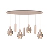 Highlight 7-lichts ovaalvormige hanglamp Marrone