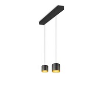 Oligo Showroommodel: in hoogte verstelbare en dimbare 2-lichts hanglamp Tudor M met geïntegreerde LED | zwart/goud