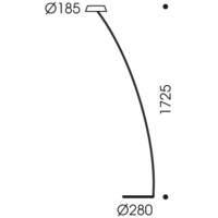 Oligo Showroommodel: kantelbare en dimbare vloerlamp Glance Curved met geïntegreerde LED | grijs