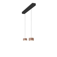 Oligo In hoogte verstelbare en dimbare 2-lichts hanglamp Grace met geïntegreerde LED | satin copper