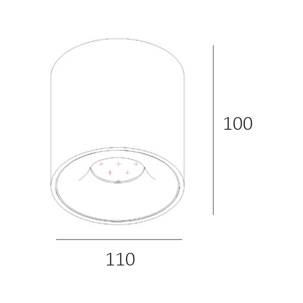 Artdelight 'Dim to Warm' dimbare opbouwspot Orleans met geïntegreerde LED