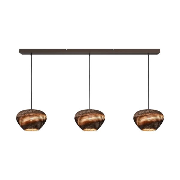 Masterlight 3-lichts hanglamp Carta Trendy | L 130 cm x B 8 cm