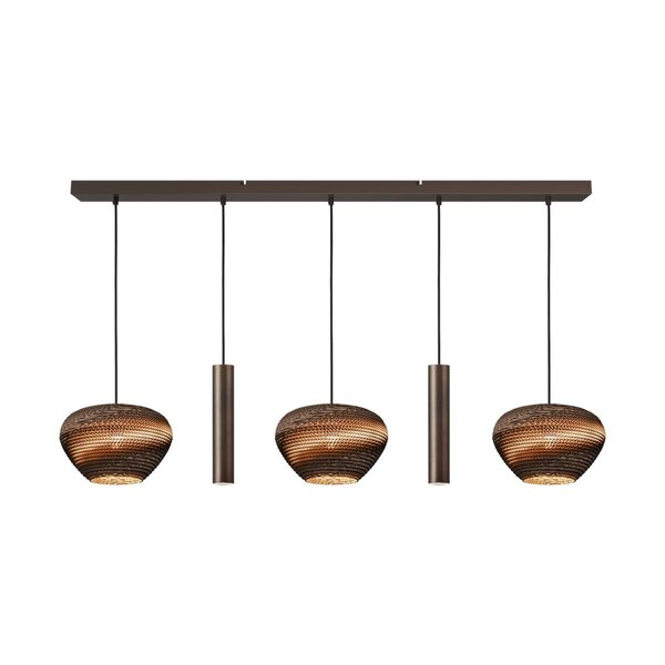 Masterlight 5-lichts hanglamp Carta Trendy | L 130 cm x B 8 cm