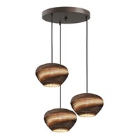 Masterlight 3-lichts hanglamp Carta Trendy | Ø 35 cm