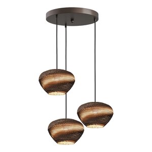Masterlight 3-lichts hanglamp Carta Trendy | Ø 35 cm