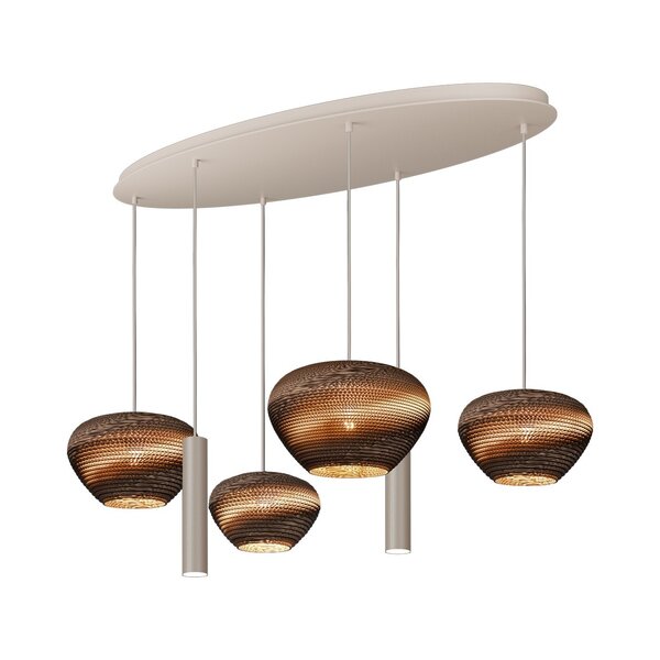 Masterlight Ovaalvormige 6-lichts hanglamp Carta Trendy - Run | L 130 cm x B 25 cm