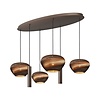 Masterlight Ovaalvormige 6-lichts hanglamp Carta Trendy - Run | L 130 cm x B 25 cm