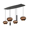 Masterlight Deens ovaalvormige 6-lichts hanglamp Carta Trendy - Run - Marina | L 140 cm x B 45 cm
