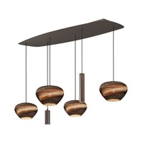 Masterlight Deens ovaalvormige 6-lichts hanglamp Carta Trendy - Run - Marina | L 140 cm x B 45 cm