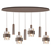Highlight 7-lichts ovaalvormige hanglamp Marrone