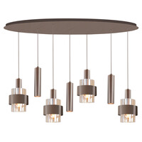 Highlight 7-lichts ovaalvormige hanglamp Marrone