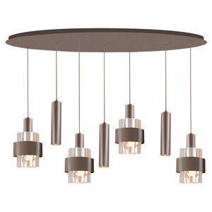 Highlight 7-lichts ovaalvormige hanglamp Marrone