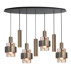 Highlight 7-lichts ovaalvormige hanglamp Marrone