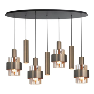 Highlight 7-lichts ovaalvormige hanglamp Marrone