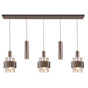 Highlight 5-lichts hanglamp Marrone
