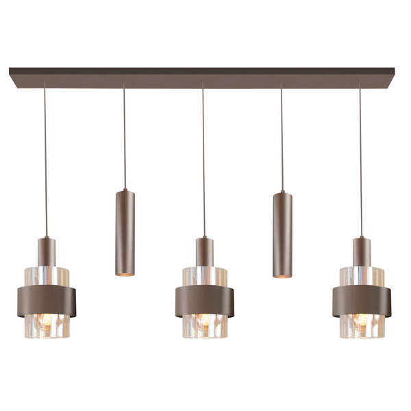 Highlight 5-lichts hanglamp Marrone