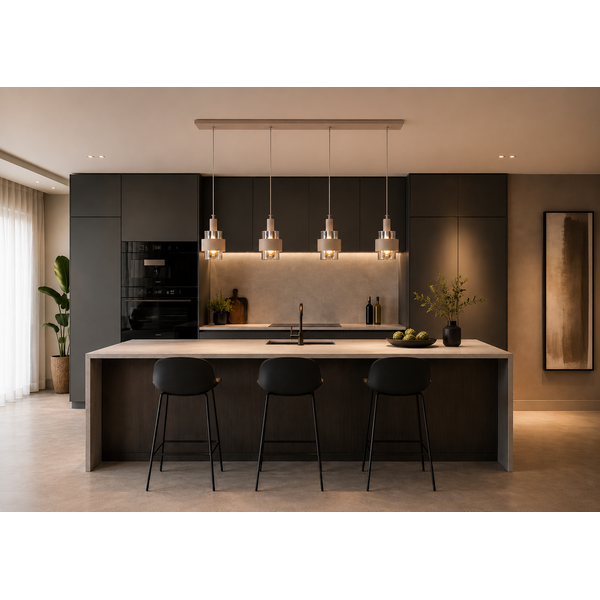 Highlight 4-lichts hanglamp Marrone