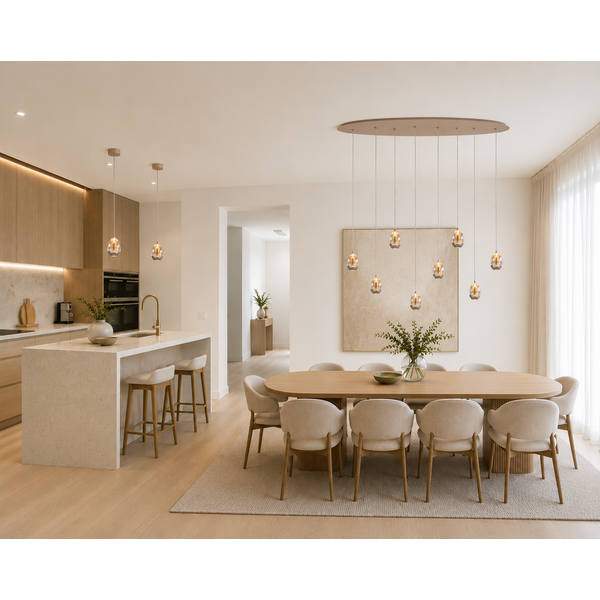 Highlight Dimbare 1-lichts hanglamp Champagne Egg met geïntegreerde LED