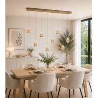 Highlight Dimbare 8-lichts hanglamp Champagne Egg met geïntegreerde LED