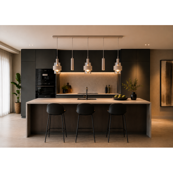 Highlight 5-lichts hanglamp Marrone
