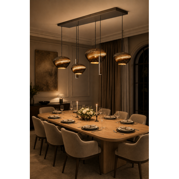 Masterlight 6-lichts hanglamp Carta Trendy - Run | L 130 cm x B 25 cm