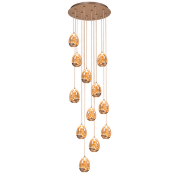 Highlight Dimbare 14-lichts hanglamp Champagne Egg met geïntegreerde LED
