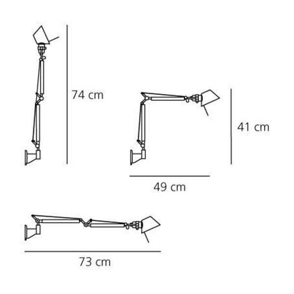 Artemide Dimbare wandlamp Tolomeo Micro Parete met geïntegreerde LED