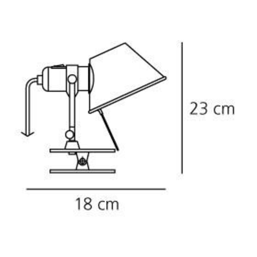 Dimbare klemlamp Tolomeo Pinza Parete met geïntegreerde LED