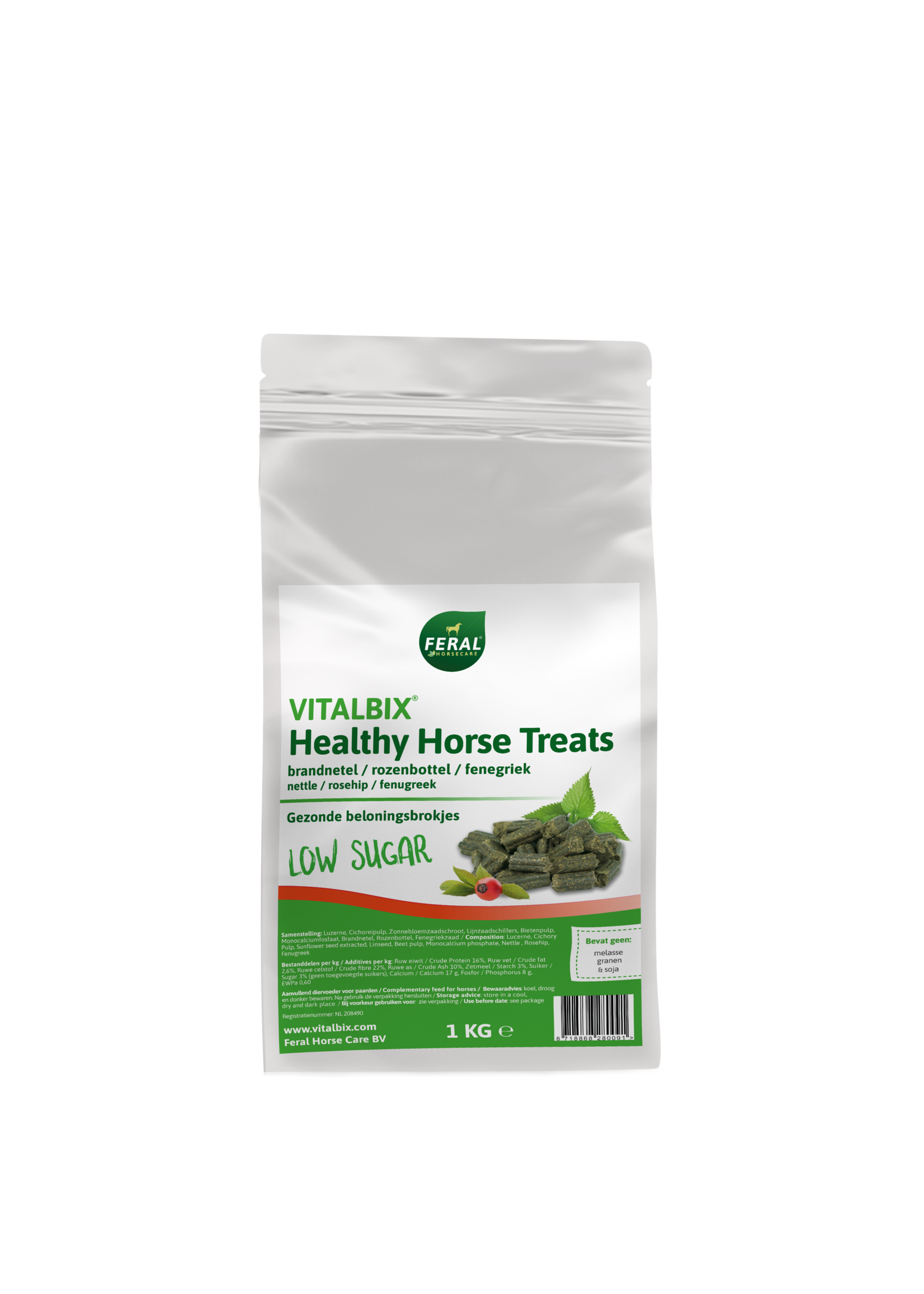 Vitalbix Vitalbix Healthy Horse Treats Rozenbottel Brandnetel 1kg