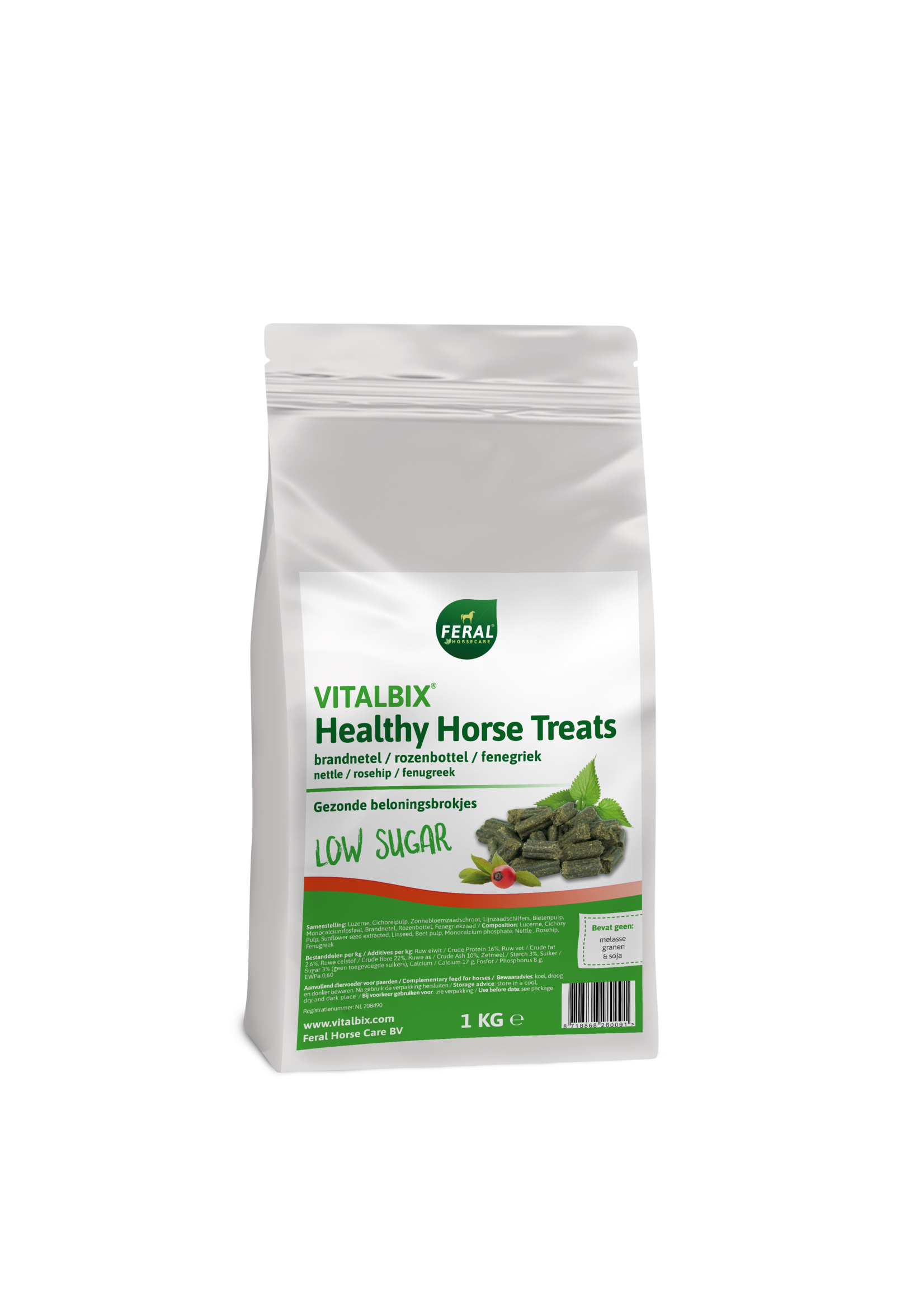 Vitalbix Vitalbix Healthy Horse Treats Rozenbottel Brandnetel 1kg