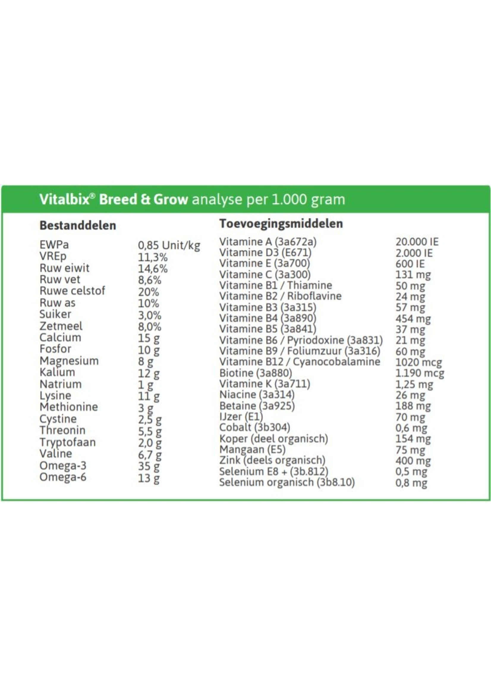 Vitalbix Vitalbix Proefverpakking Breed and Grow 400 g