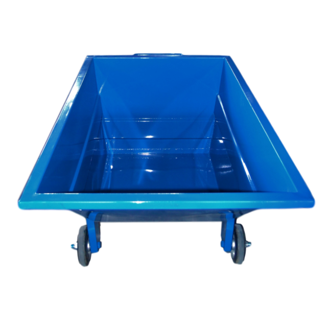 Chariot-benne basculant 600L sur 3 roues usage manuel