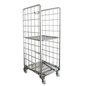 Nestable Roll Container with 2 sides electrozinc