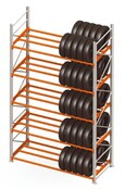 Storage rack for tyres double row