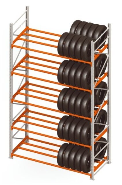 Storage rack for tyres double row
