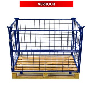Cage Container steel H800mm folding window with europallet RENTAL