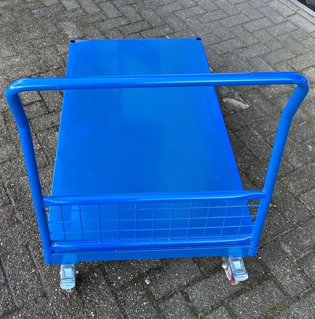 Bakwagen met gaaswanden plateauwagen 500kg laag model- Plateaukarretje
