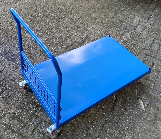 Bakwagen met gaaswanden plateauwagen 500kg laag model- Plateaukarretje